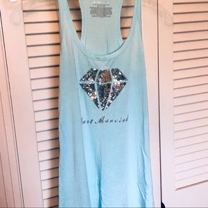 Victoria’s Secret just married diamond teal sequin tank